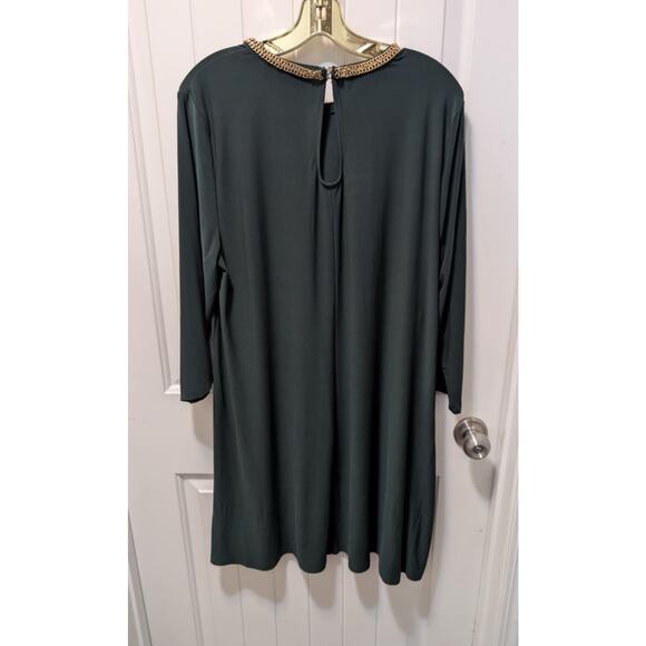 Womens XL Nina Leonard Green Sheath Dress Miracle Matte Travel Workwear Cocktail - Picture 4 of 9